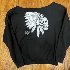 Off the shoulder woman’s sweatshirt